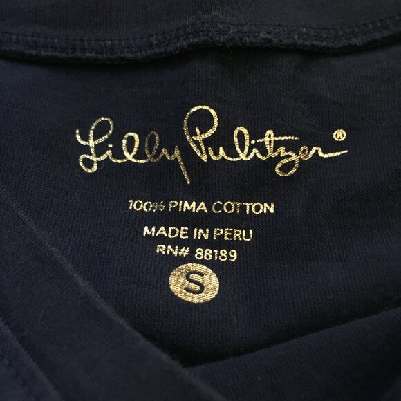 Lilly Pulitzer Preston Gold Foil Fish Print Tunic Dress Small - Picture 11 of 16